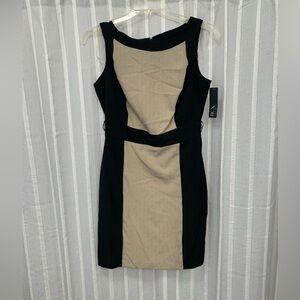 BCX‎ Dress NWT Black and Tan Color Block Sleeveless (No Belt) Size 9
